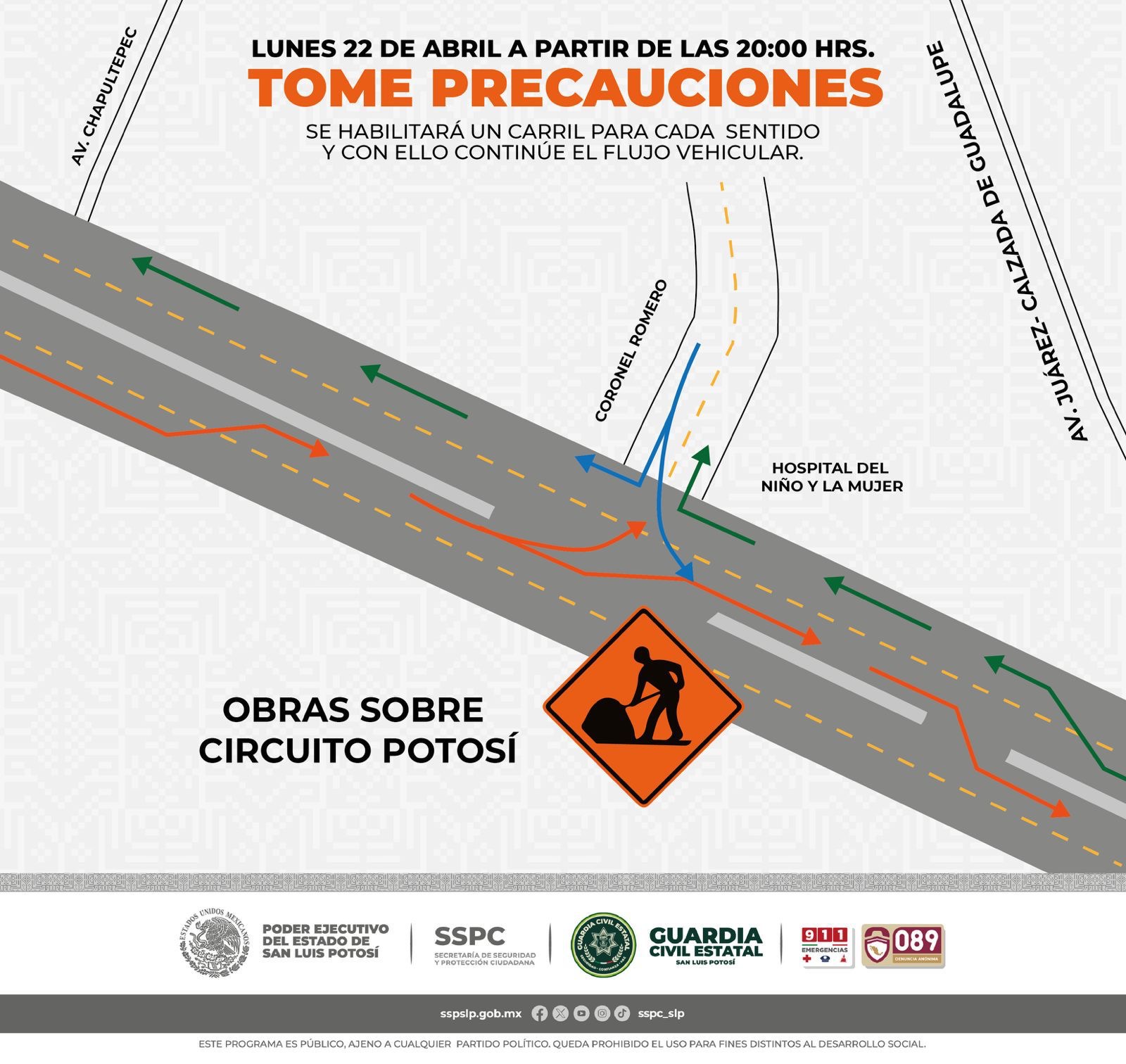Por construcción de nuevo puente, cerrarán Circuito Potosí a la altura de Coronel Romero