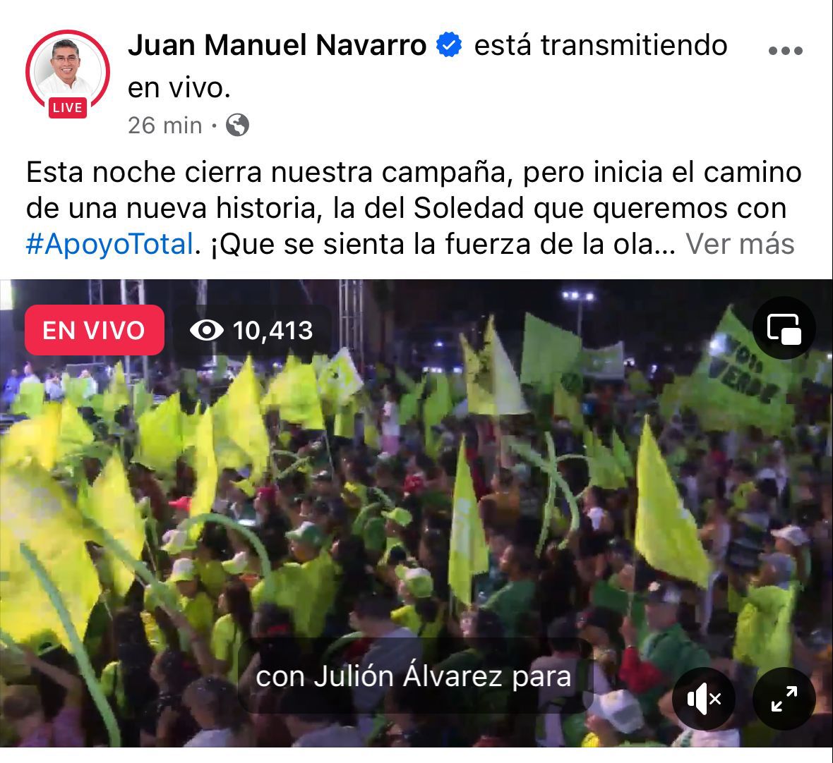 En cierre de campaña, promete Juan Manuel Navarro desincorporación de Interpas