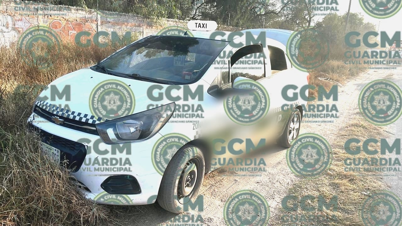 Localizan en Soledad, taxi utilizado en robo de oficina recaudadora de la capital