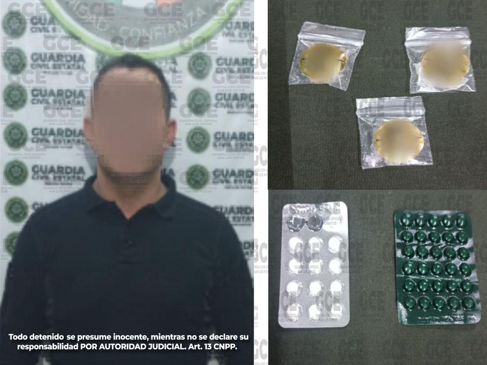 Detienen a director de Fuerzas Municipales de Villa de Reyes con droga y pastillas psicotrópicas