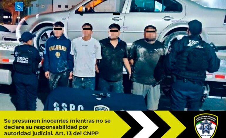 Tras persecución, Policía Municipal detienen a cuatro sujetos armados en la capital