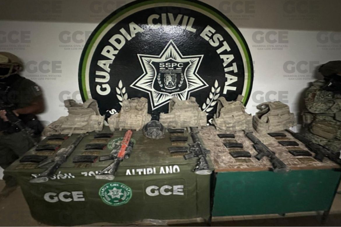 GCE localiza campo de adiestramiento en Cedral y aseguran armamento