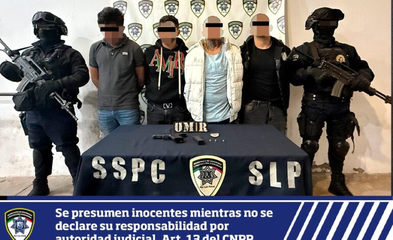 Policía de la capital detiene a cuatro hombres armados