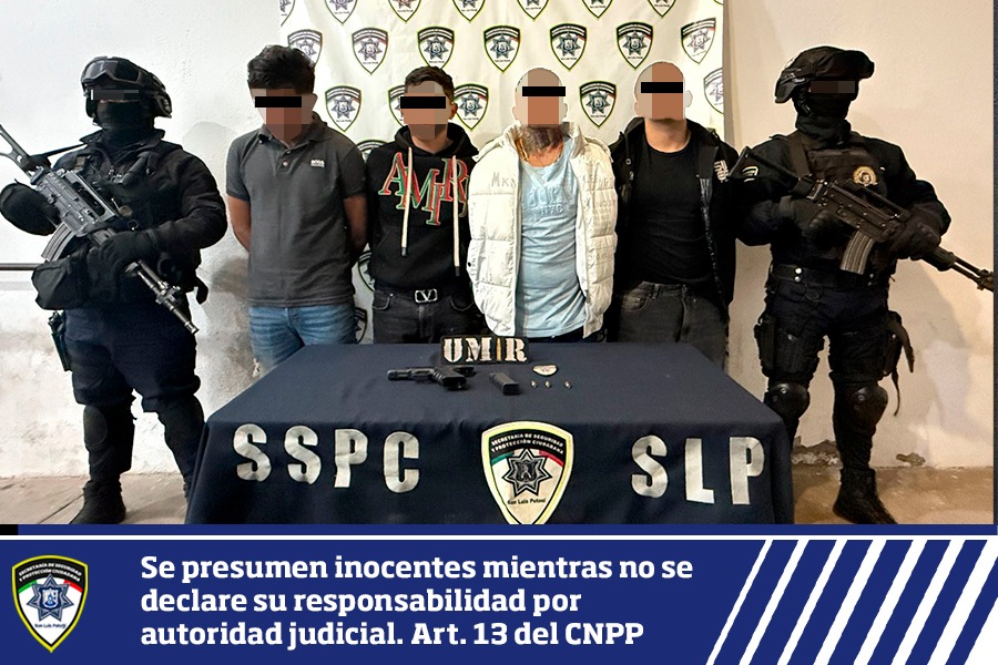 Policía de la capital detiene a cuatro hombres armados