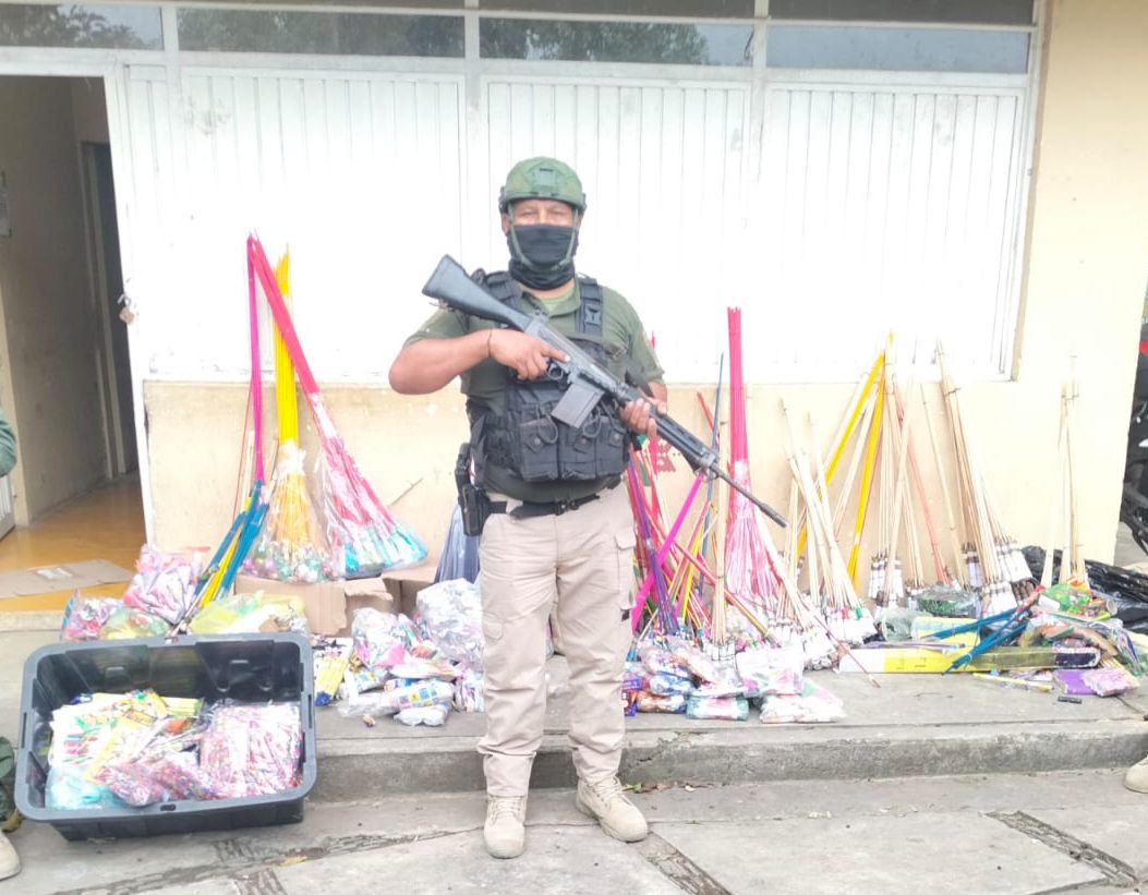 Decomisan 50 kgs de pirotecnia ilegal en Xilitla