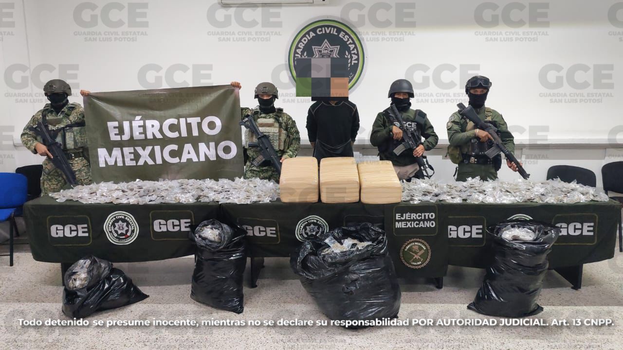 Guardia Civil Estatal decomisa 88 kgs de marihuana en Matehuala