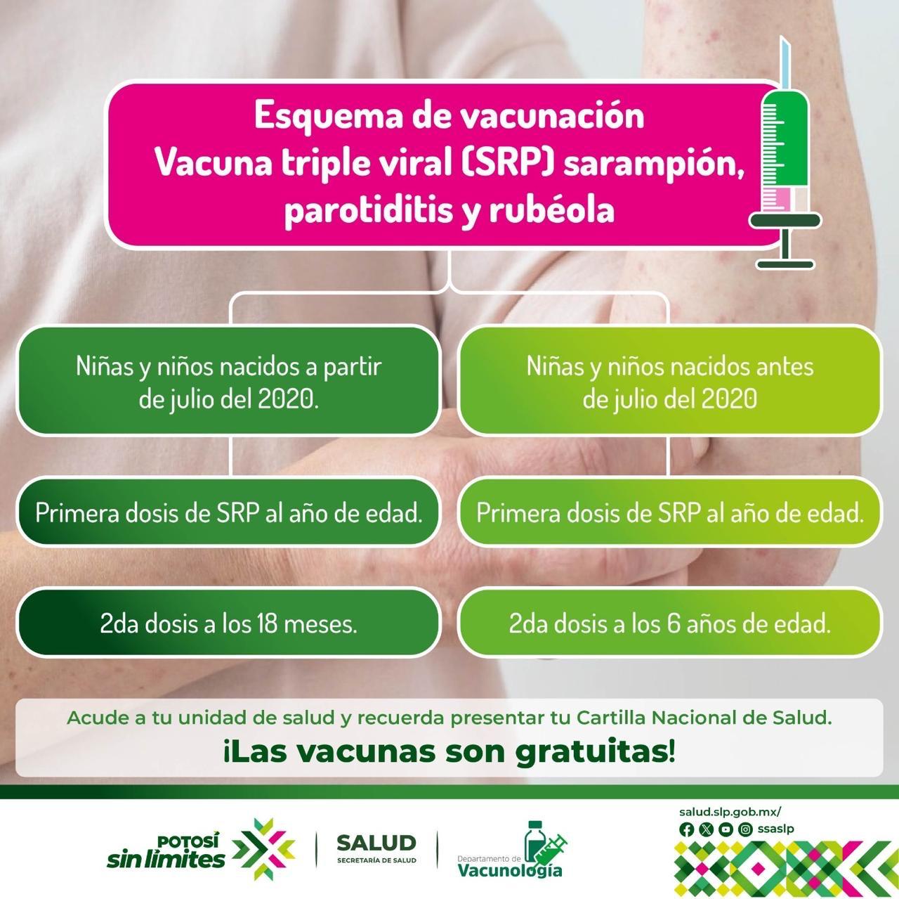 Exhortan a vacunarse contra el sarampión en SLP