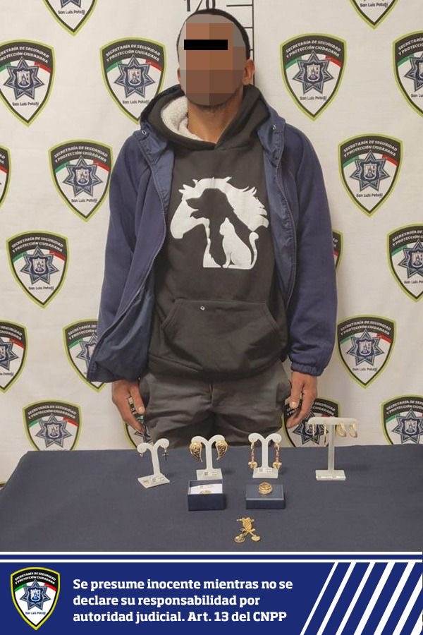 Detienen a sujeto por robo a joyería
