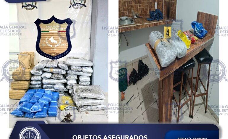 Decomisan 63 kgs de droga en Cd. Valles