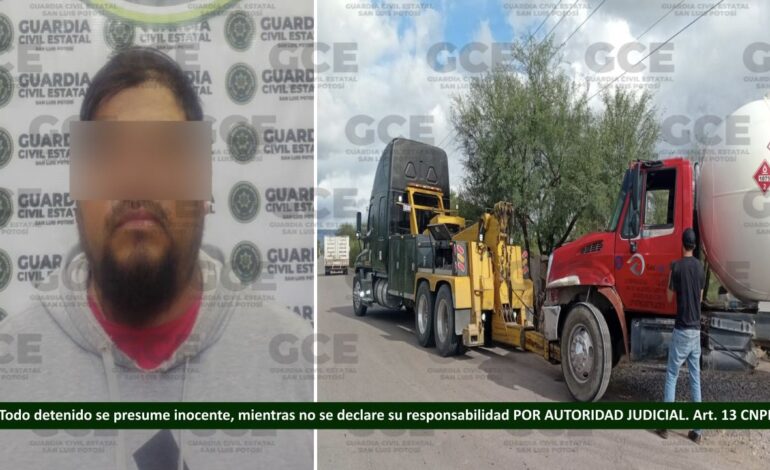 GCE asegura pipa con 12 mil litros de combustible