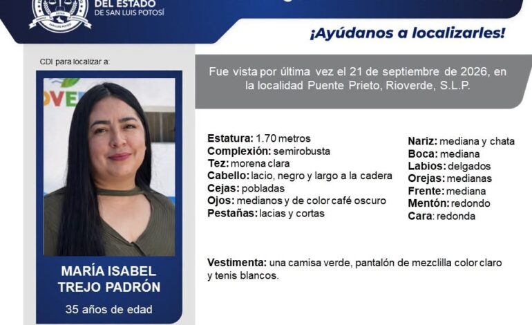 Mujer con ficha de búsqueda es localizada sin vida en San Nicolás Tolentino