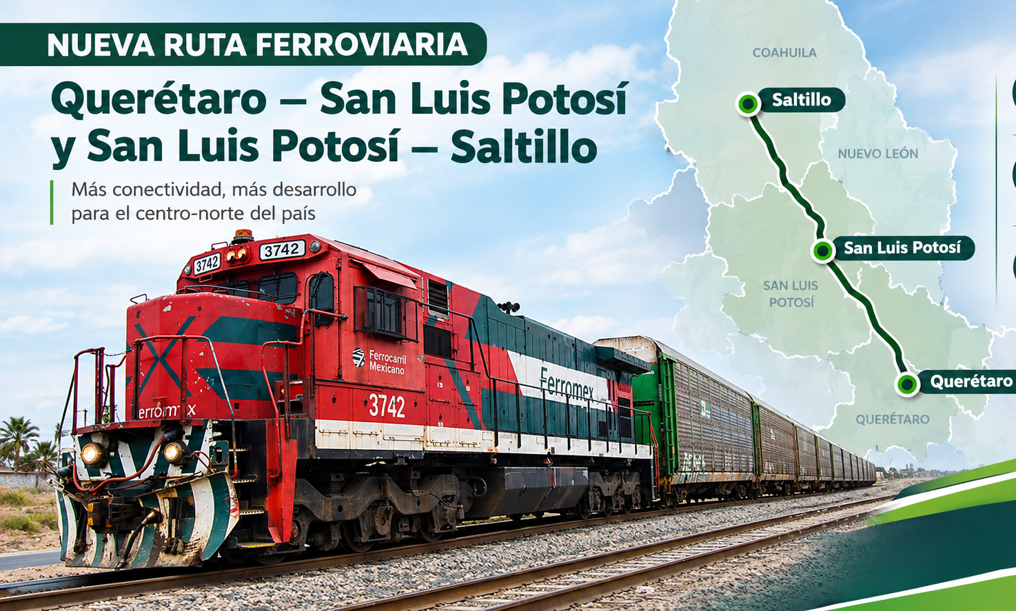 Gobierno Estatal y Federal firman acuerdo para liberar derecho de vía del ferrocarril