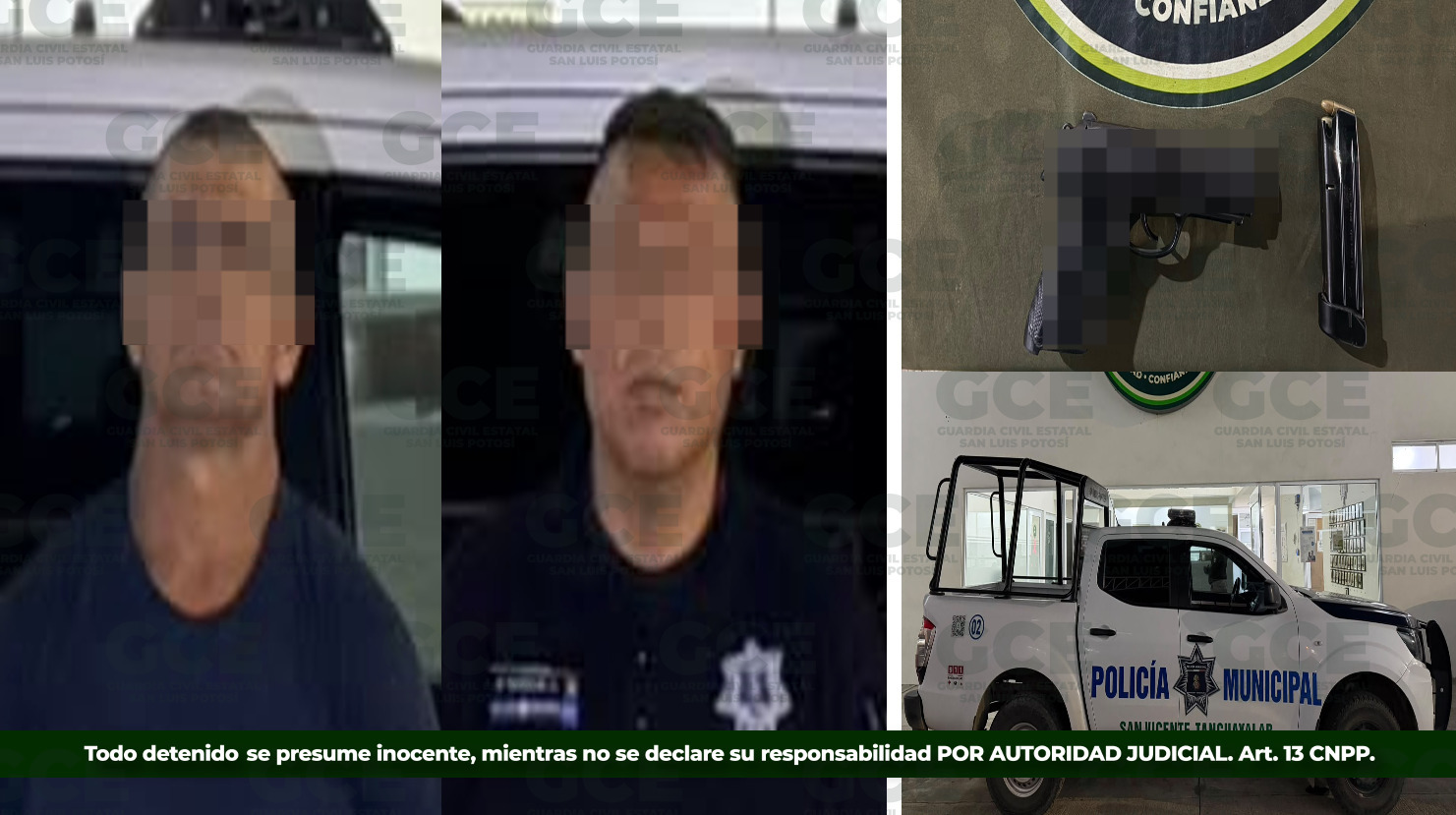Detienen a dos policías municipales de San Vicente por portación de arma sin licencia y “halconeo”